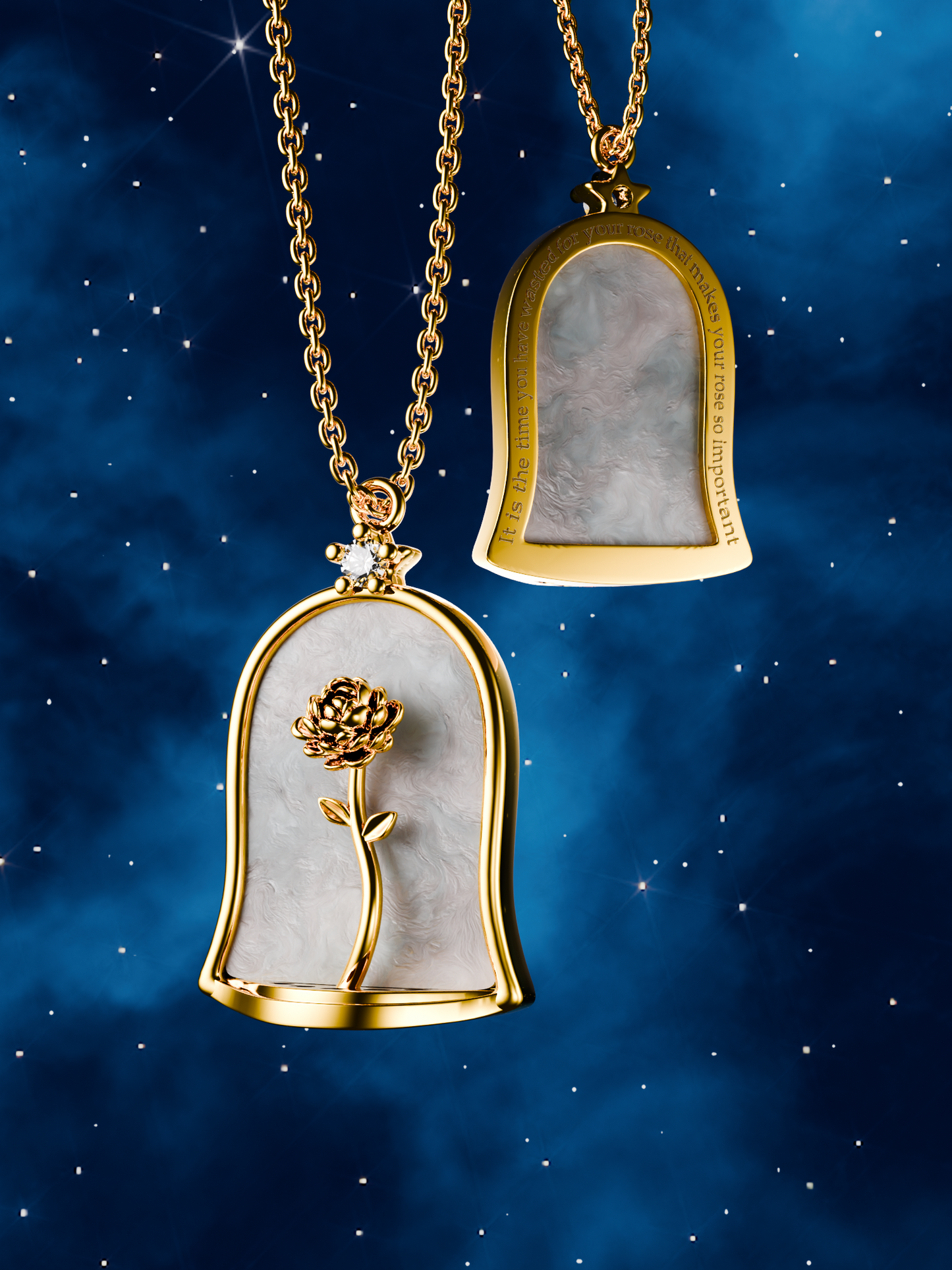 Dome Red Rose Necklace