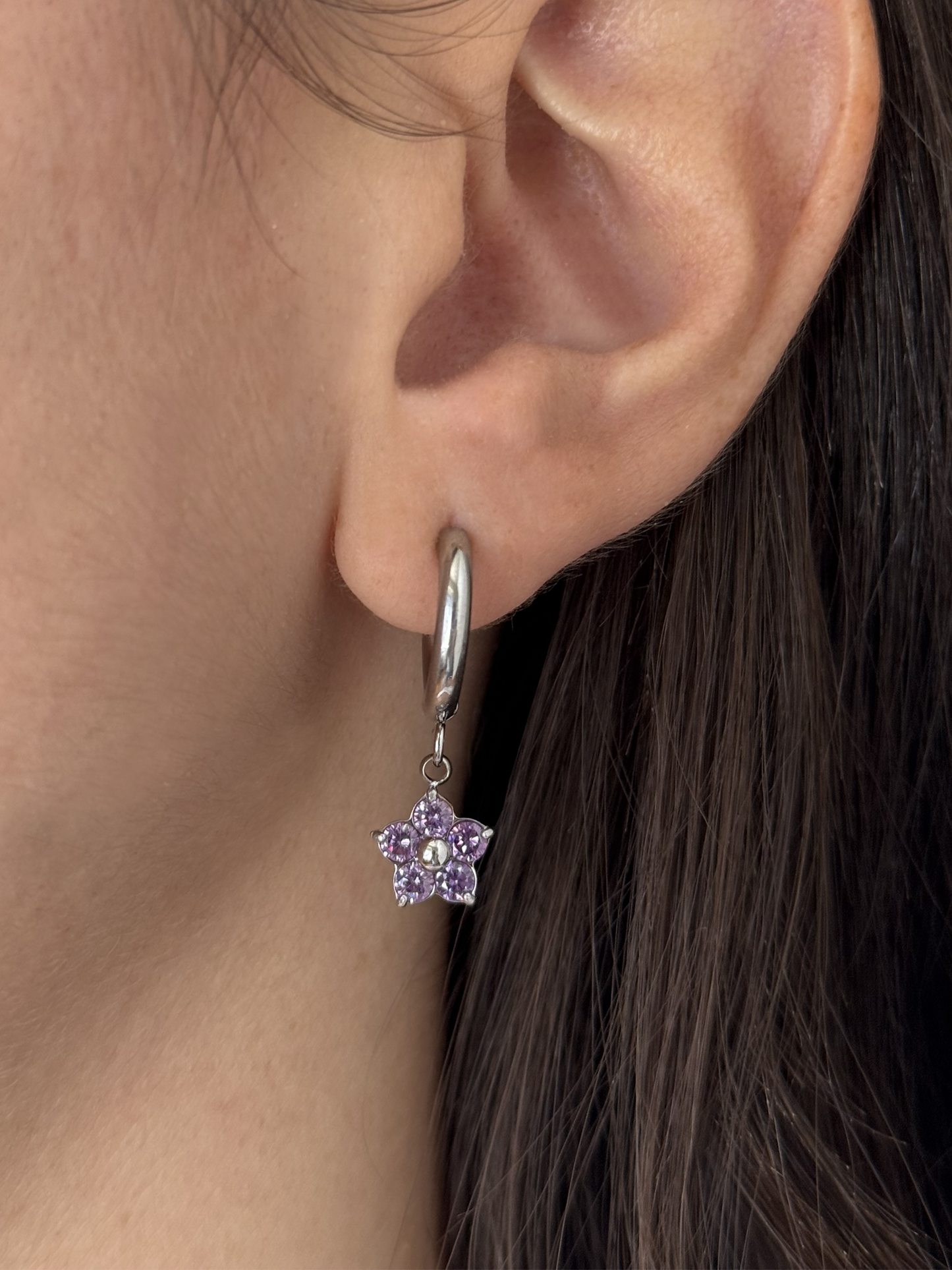 Forget Me Not Hoops Earrings