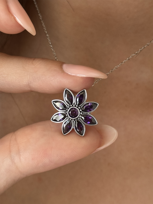 Midnight Flower Necklace