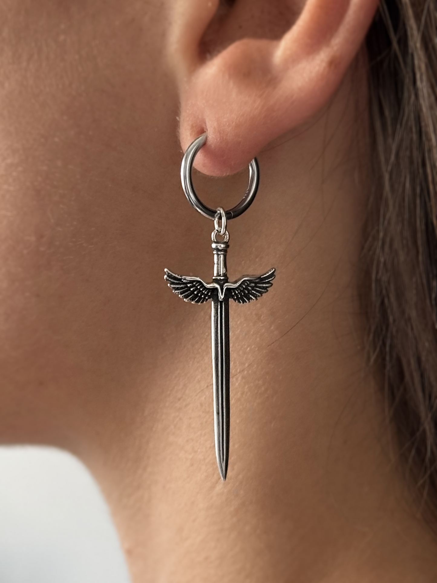 The Mortal Sword Hoop Earring