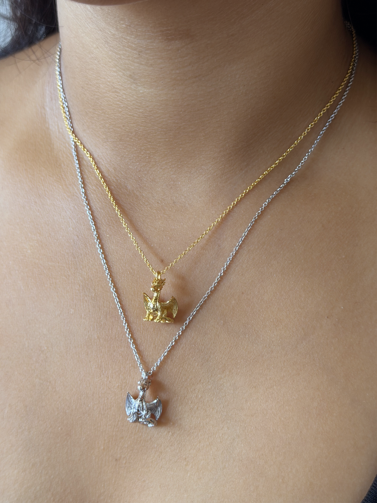 Liam's Dragon Wood Figure Necklace