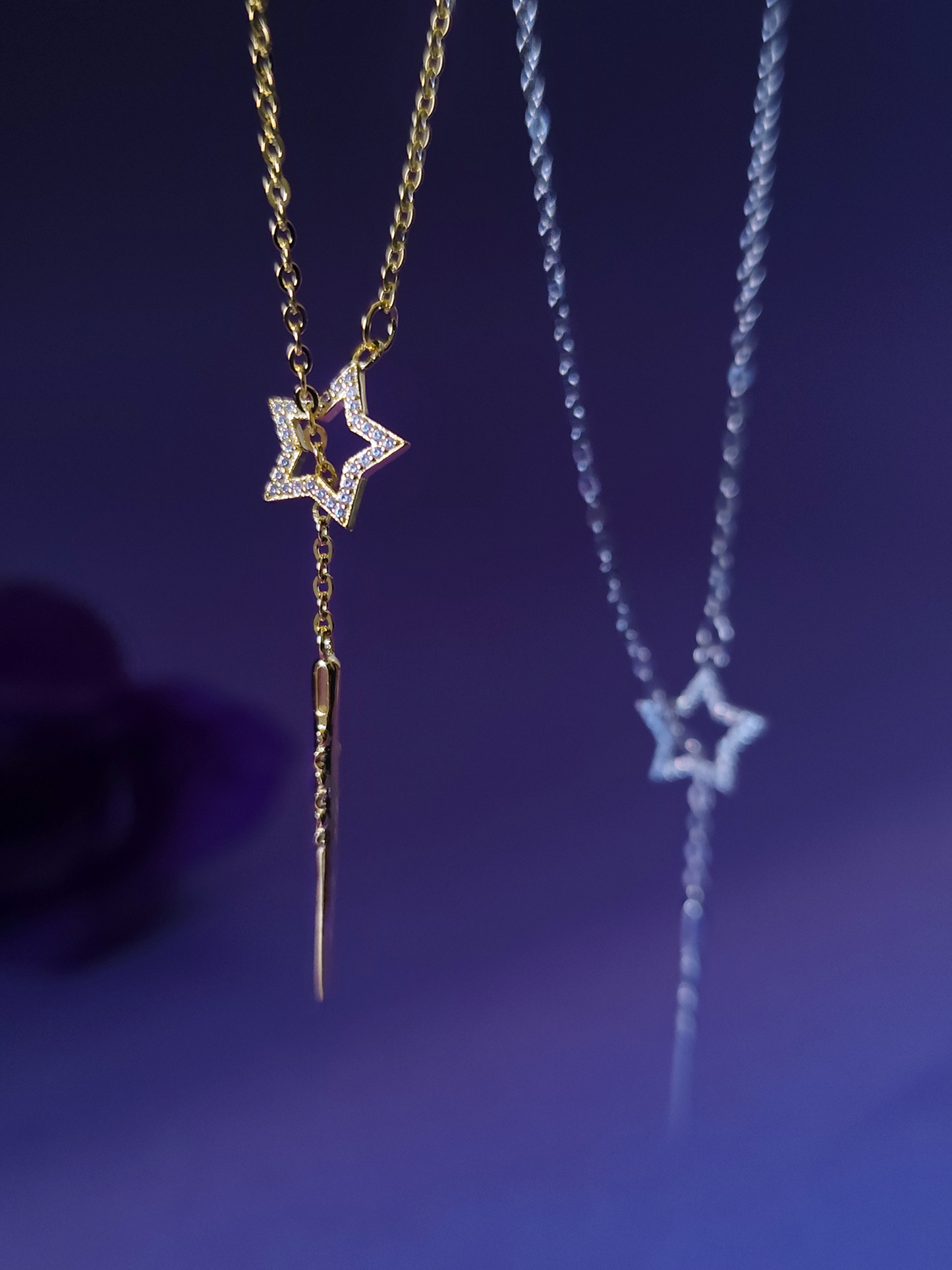 Adena Star Needle Lariat Necklace