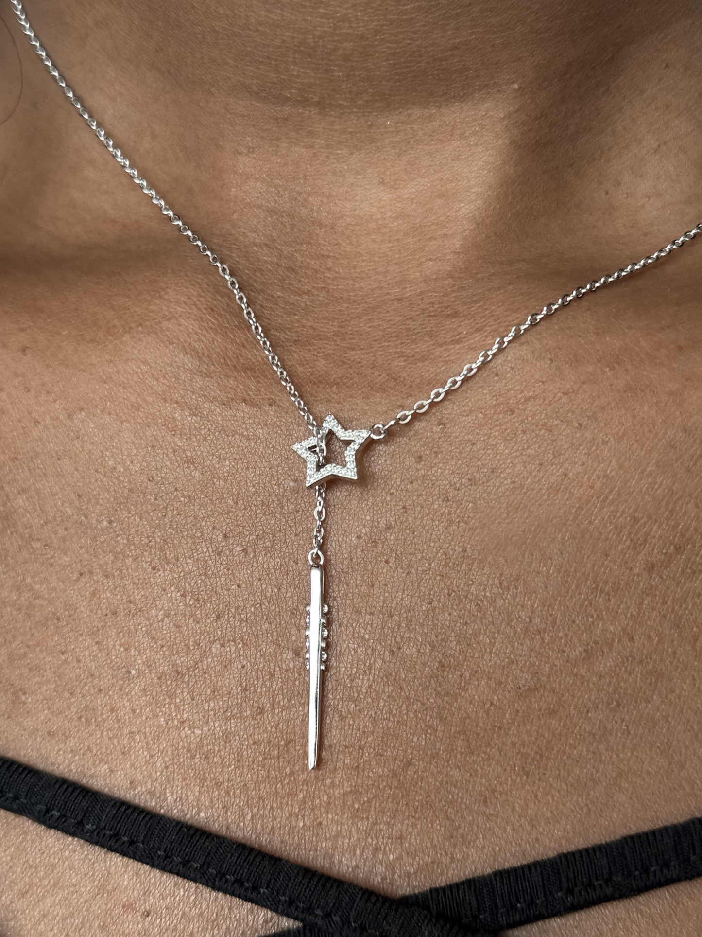 Adena Star Needle Lariat Necklace