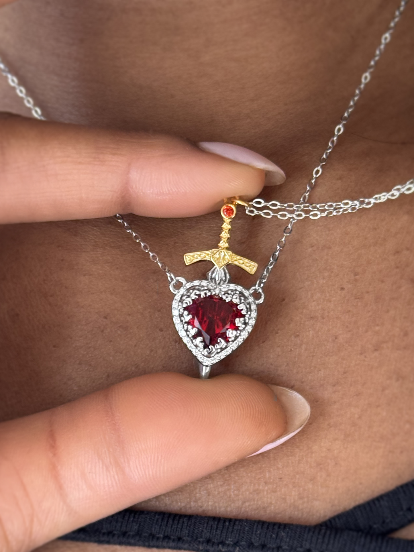 Fireheart & Goldryn Sword SET Necklaces