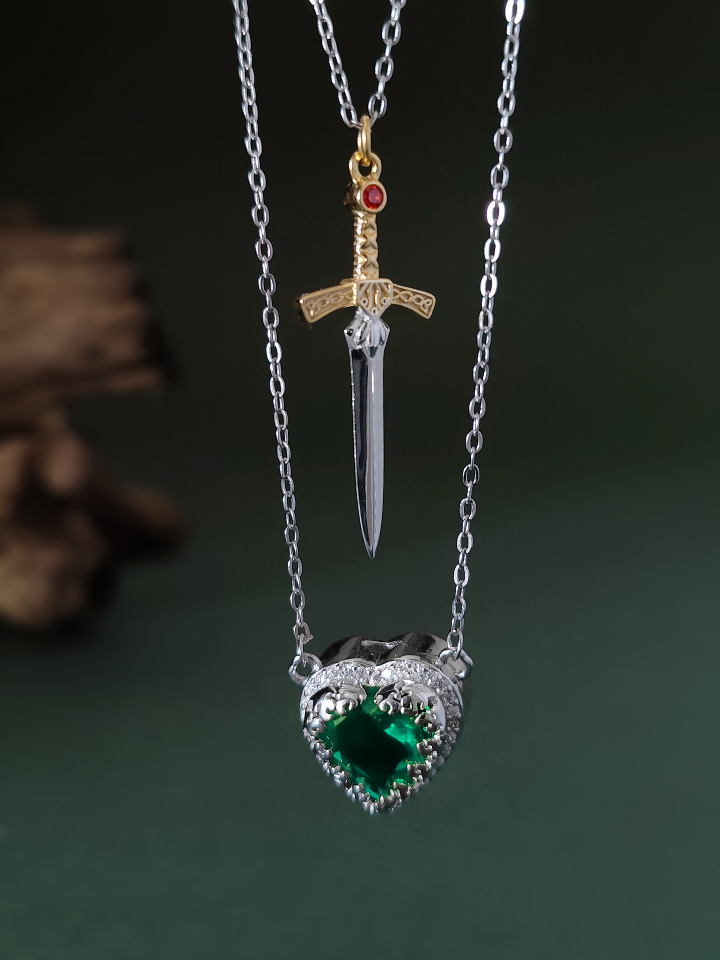 Fireheart & Goldryn Sword SET Necklaces