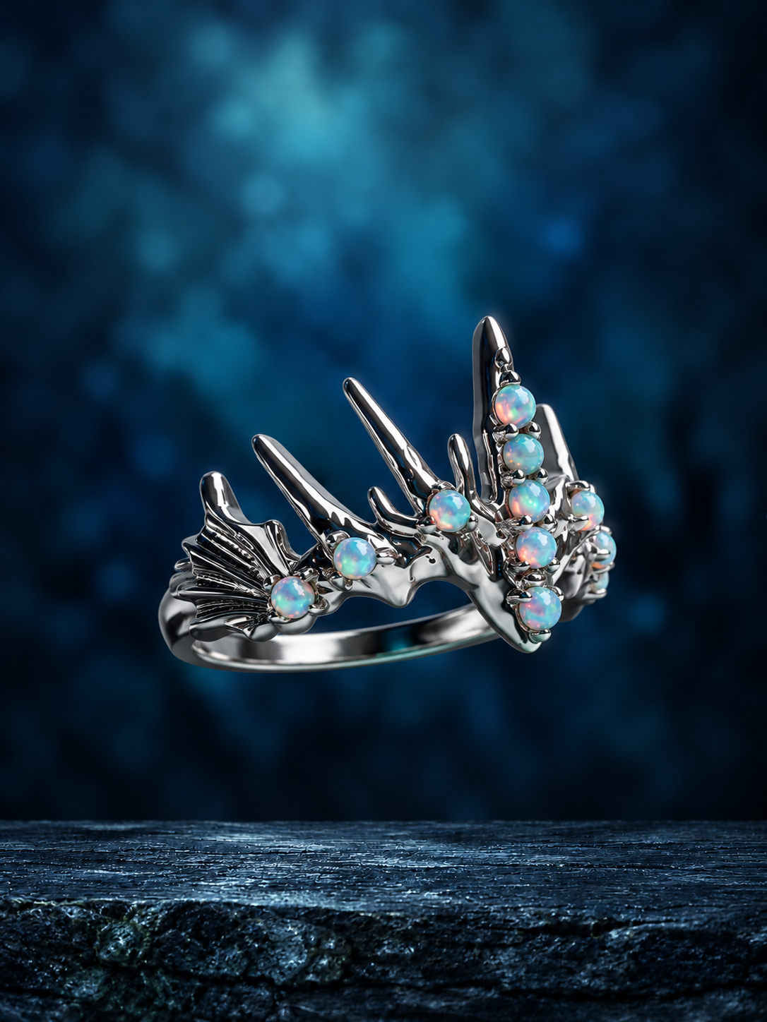 Nicasia Mermaid Crown Ring