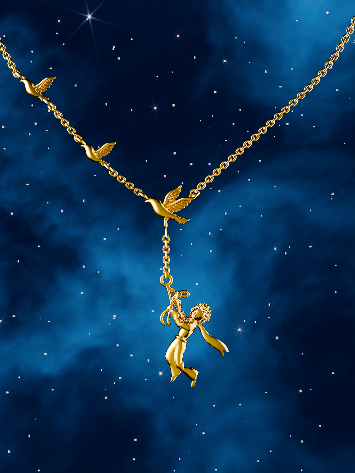 Flying in the Sky Lariat Necklace