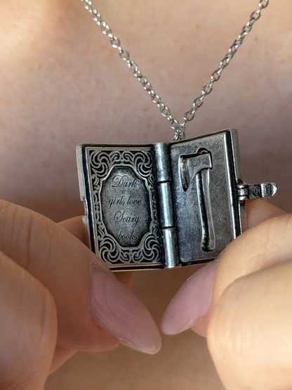 Horror Book Locket Necklace