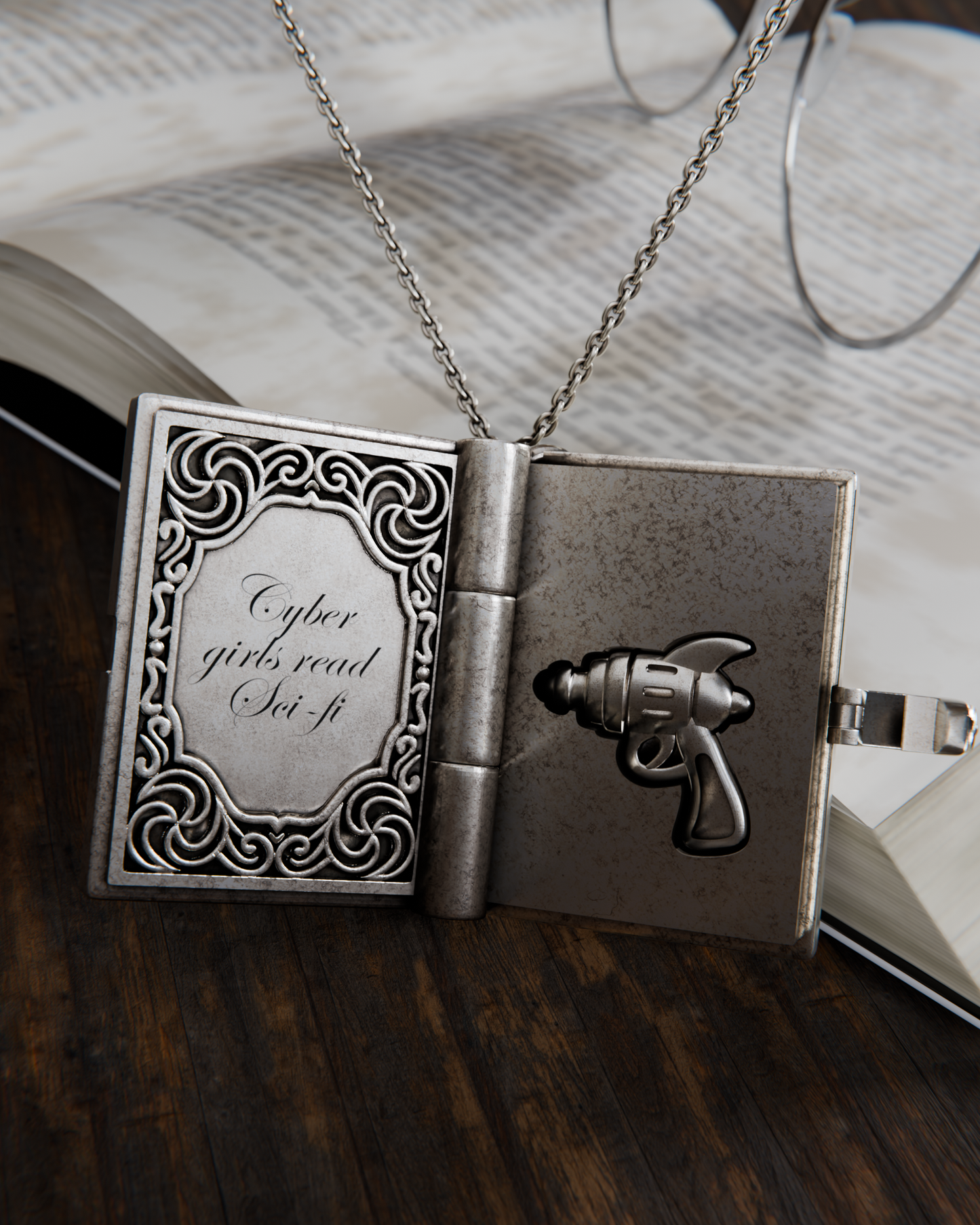 Sci-Fi Book Locket Necklace