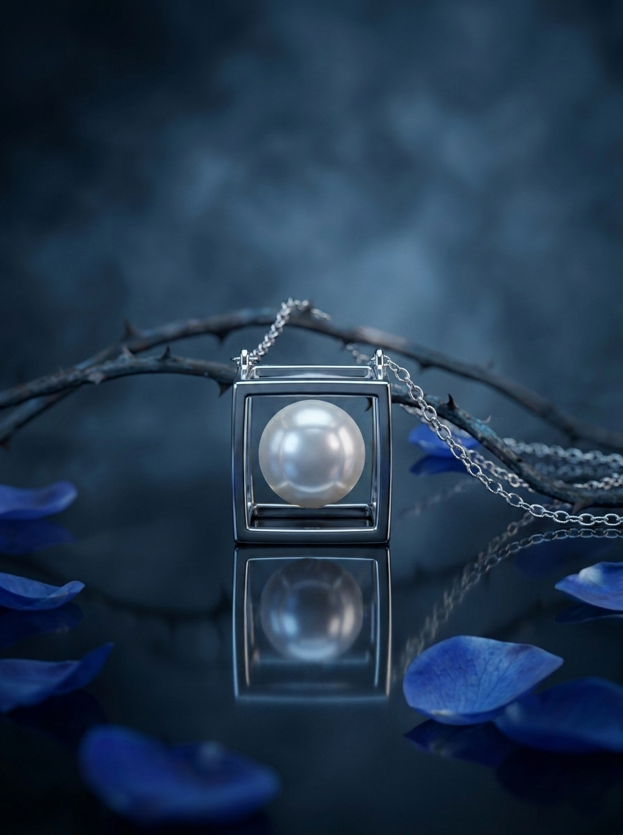 Collana Cubo con Perla