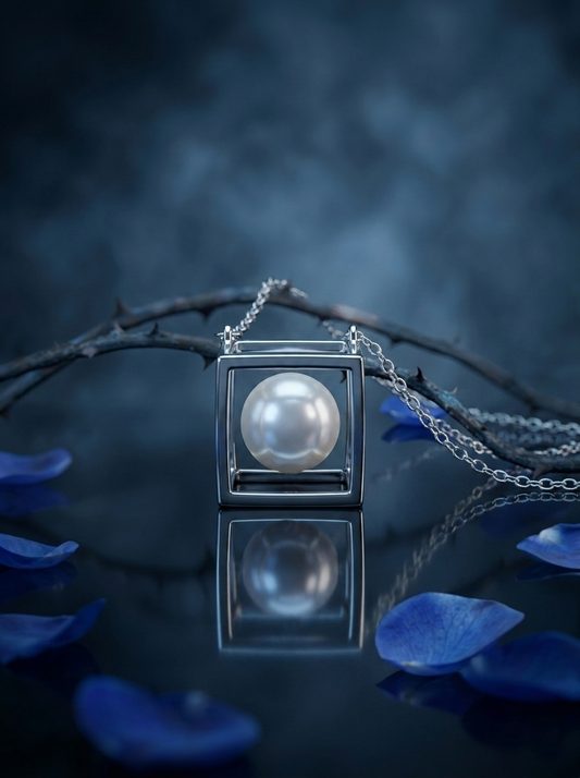 Collana Cubo con Perla