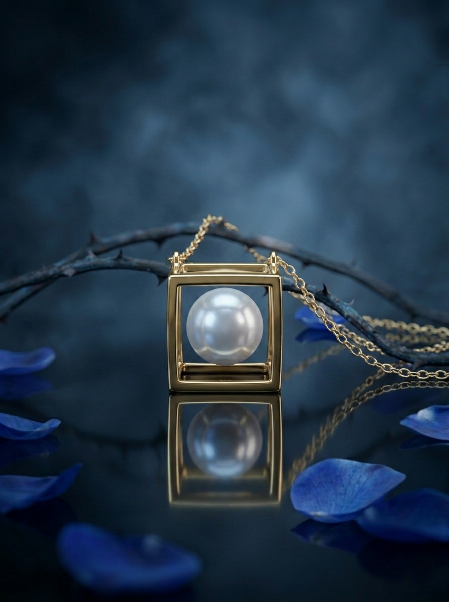 Collana Cubo con Perla