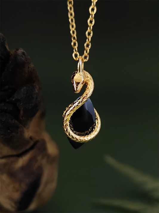 Cardan Snake Onyx Necklace