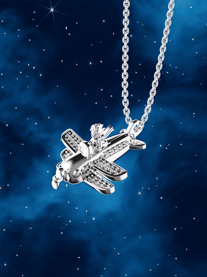 The Little Prince Plane Spinning Necklace
