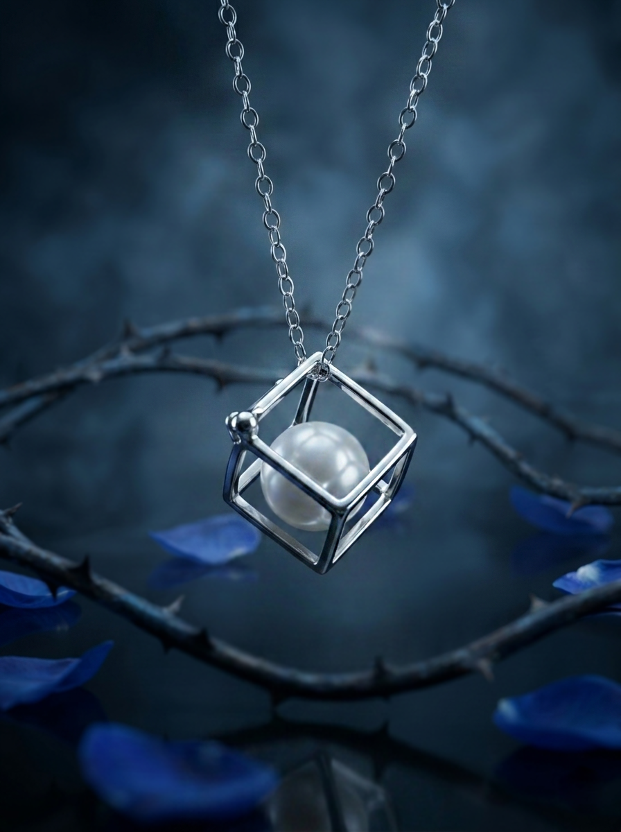 Collana Cubo con Perla