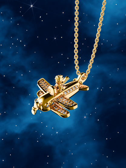 The Little Prince Plane Spinning Necklace