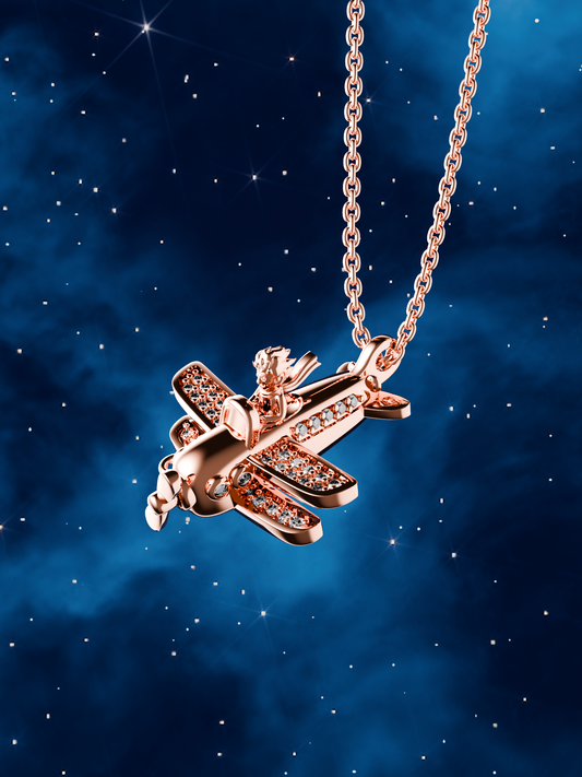 The Little Prince Plane Spinning Necklace