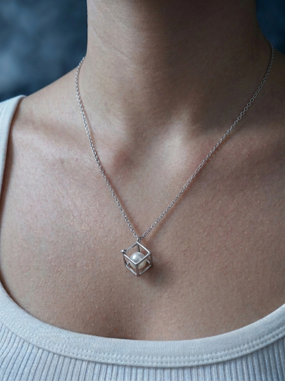 Collana Cubo con Perla