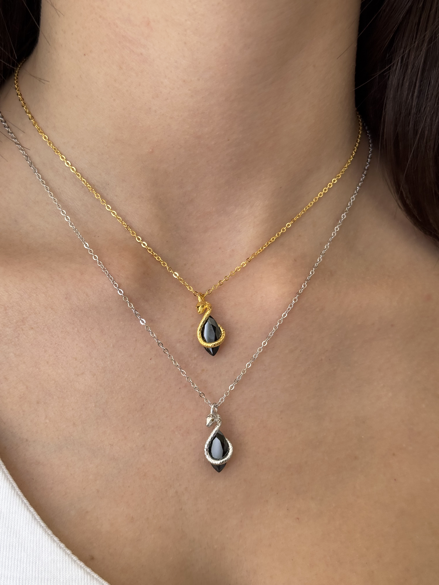 Cardan Snake Onyx Necklace