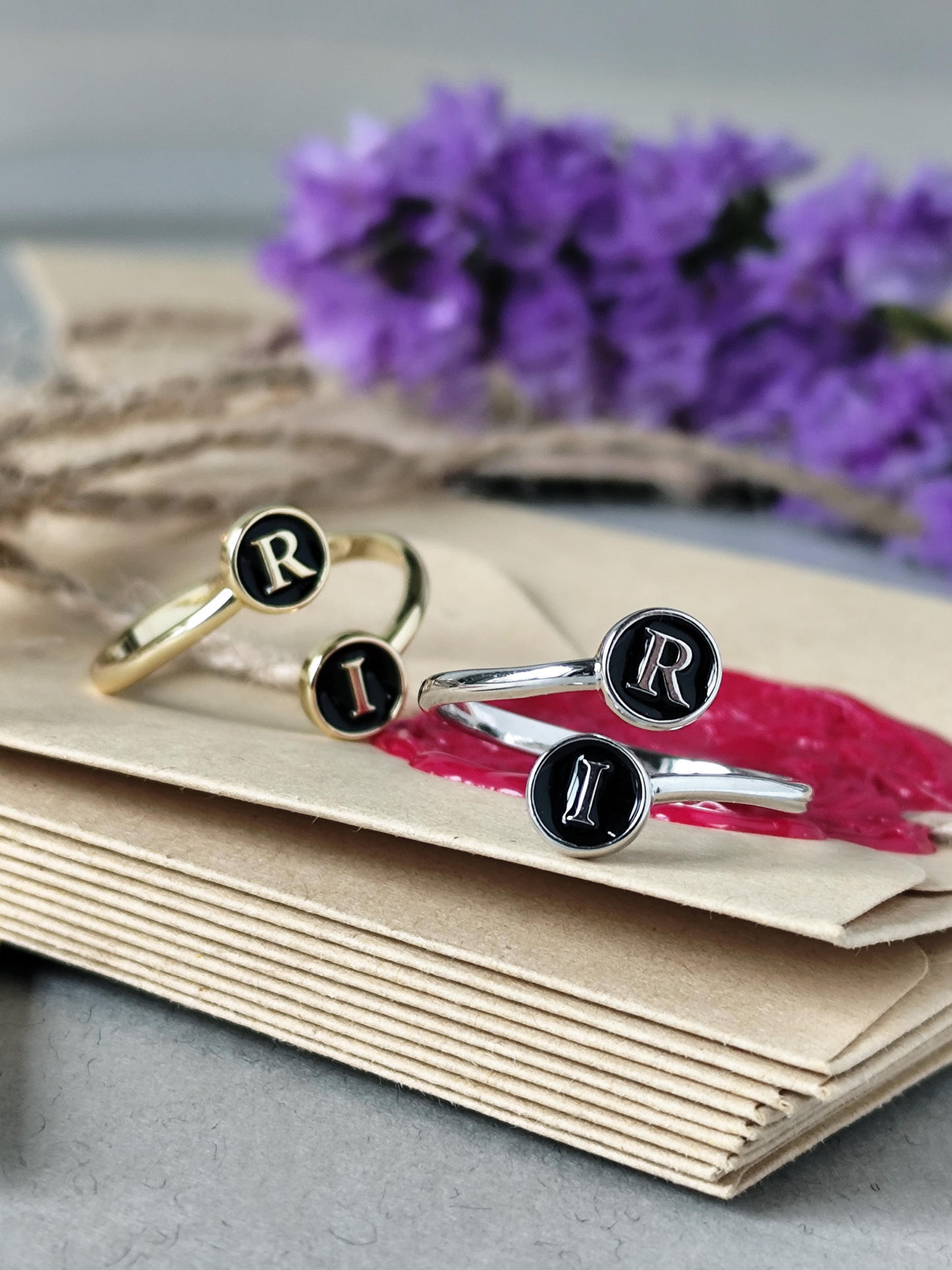 "R" & "I" Typewriter Keys Ring