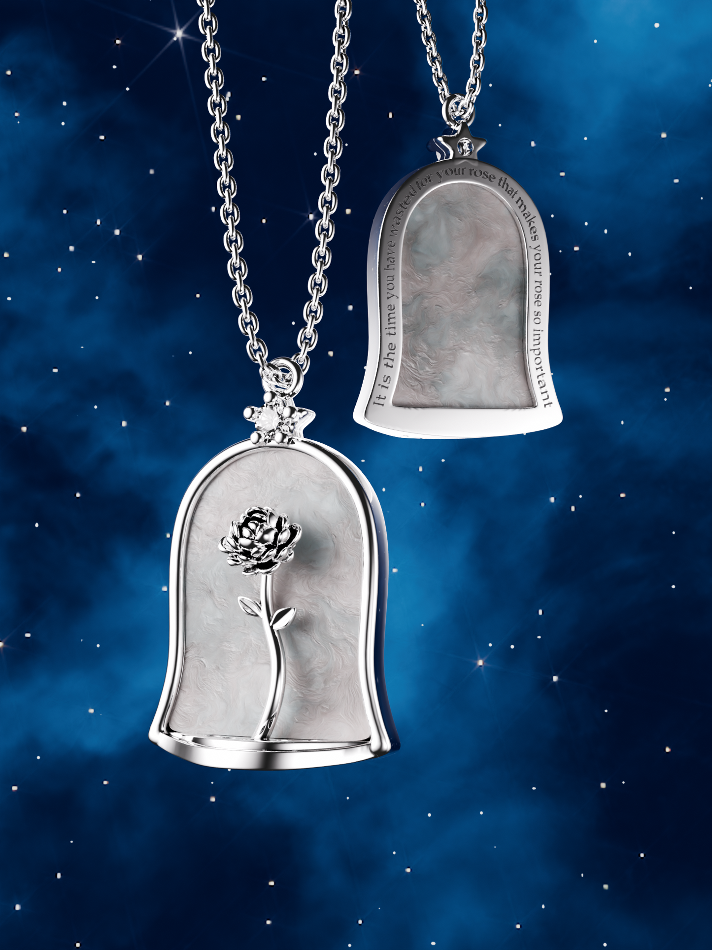 Dome Red Rose Necklace