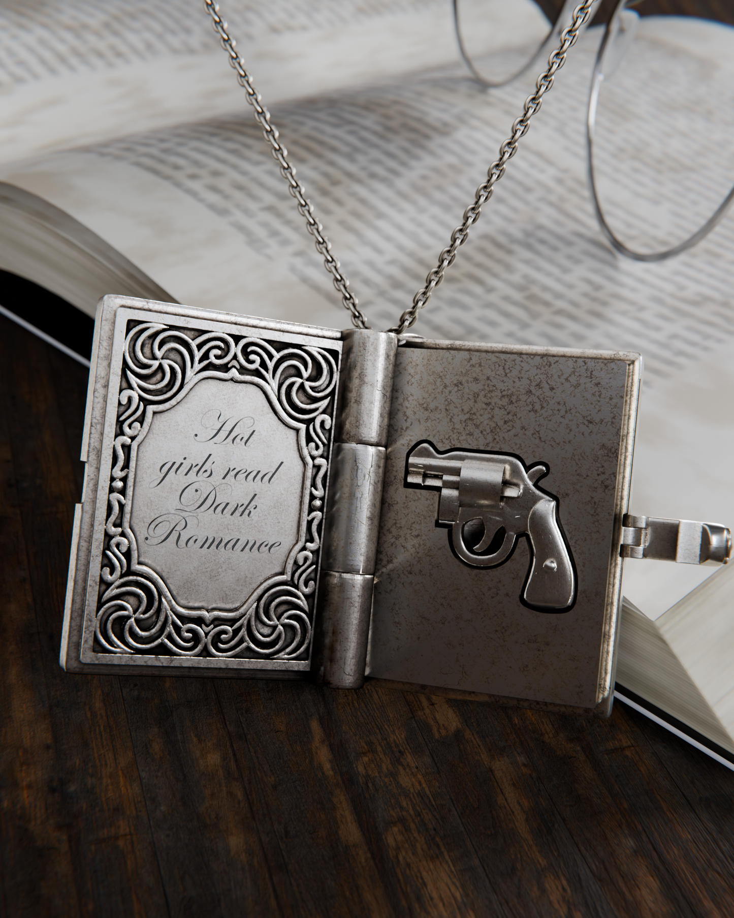 Dark Romance Book Locket Necklace