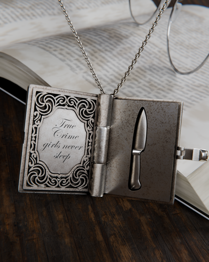 Crime Fiction Book Locket Necklace