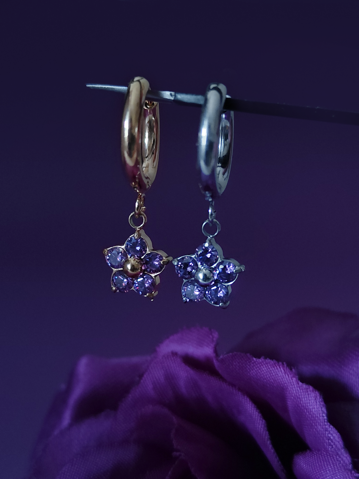 Forget Me Not Hoops Earrings