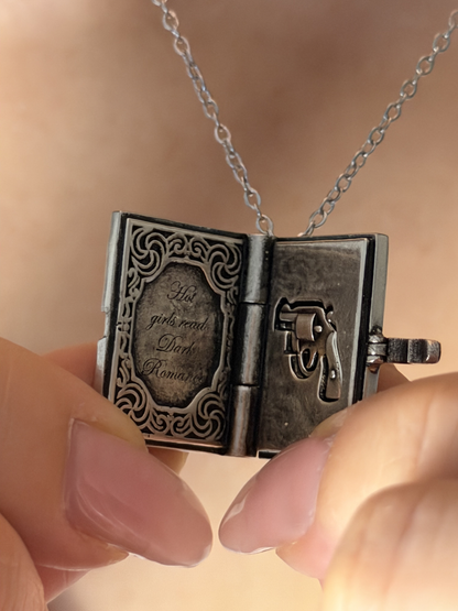 Dark Romance Book Locket Necklace
