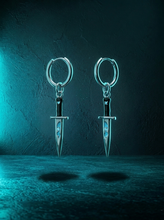 The Faceless Man Knife Hoop Earrings