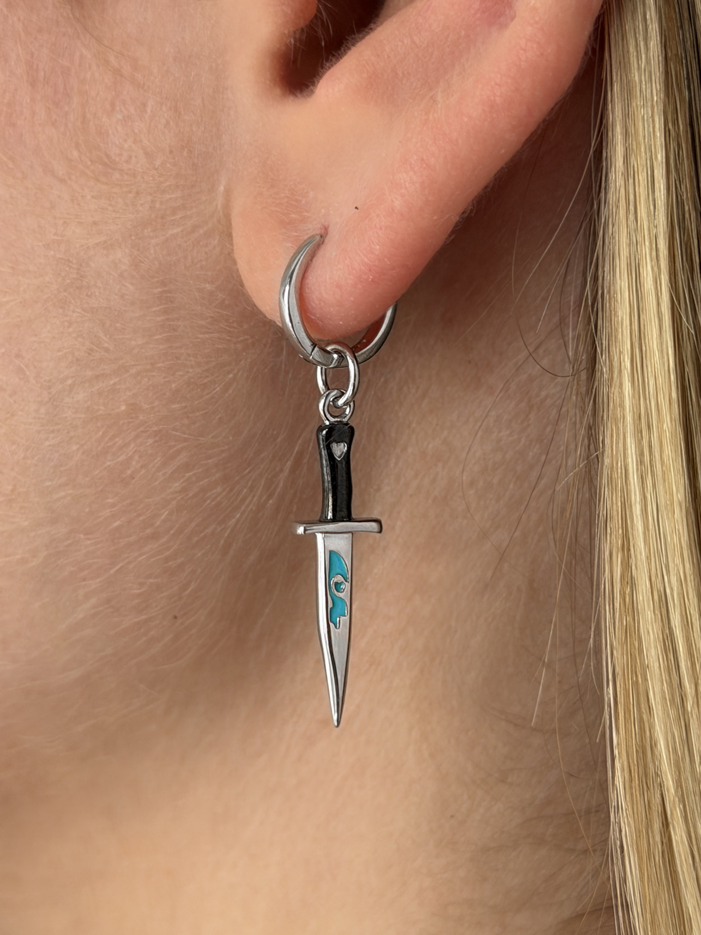 The Faceless Man Knife Hoop Earrings