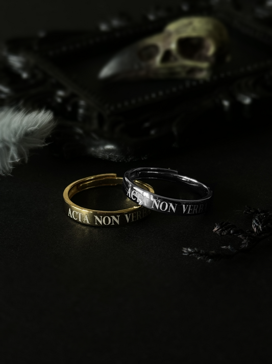 "Acta Non Verba" Motto Ring