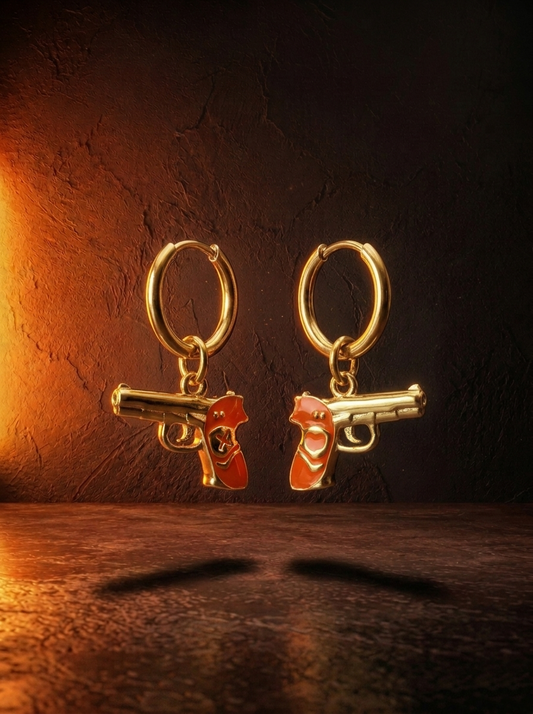 Caught Up Gun Hoop Earrings
