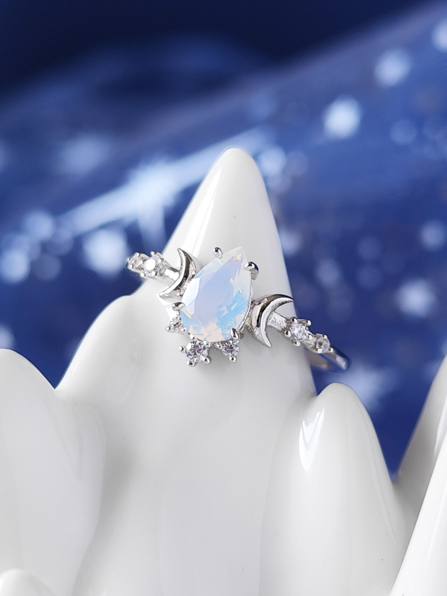 Moonstone Starfall Ring