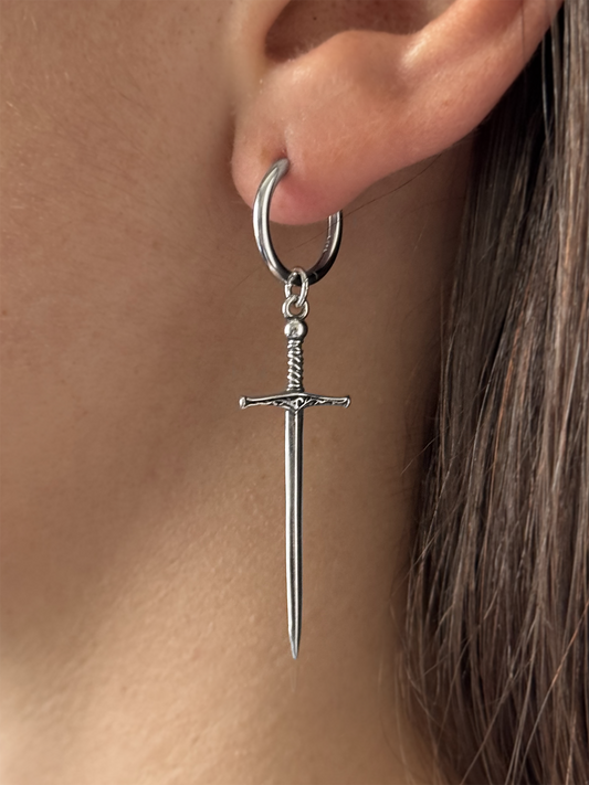 Blackthorn Sword Hoop Earring