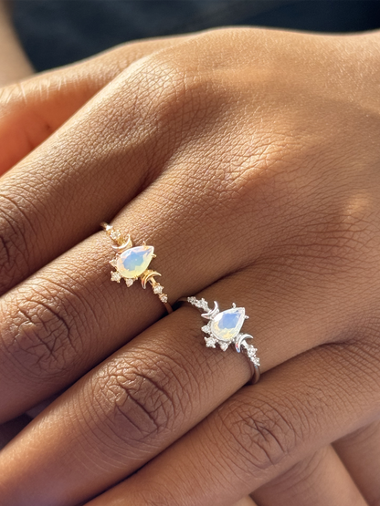 Moonstone Starfall Ring