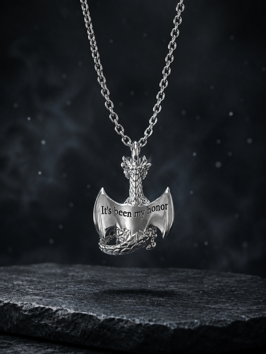 Liam's Dragon Wood Figure Necklace