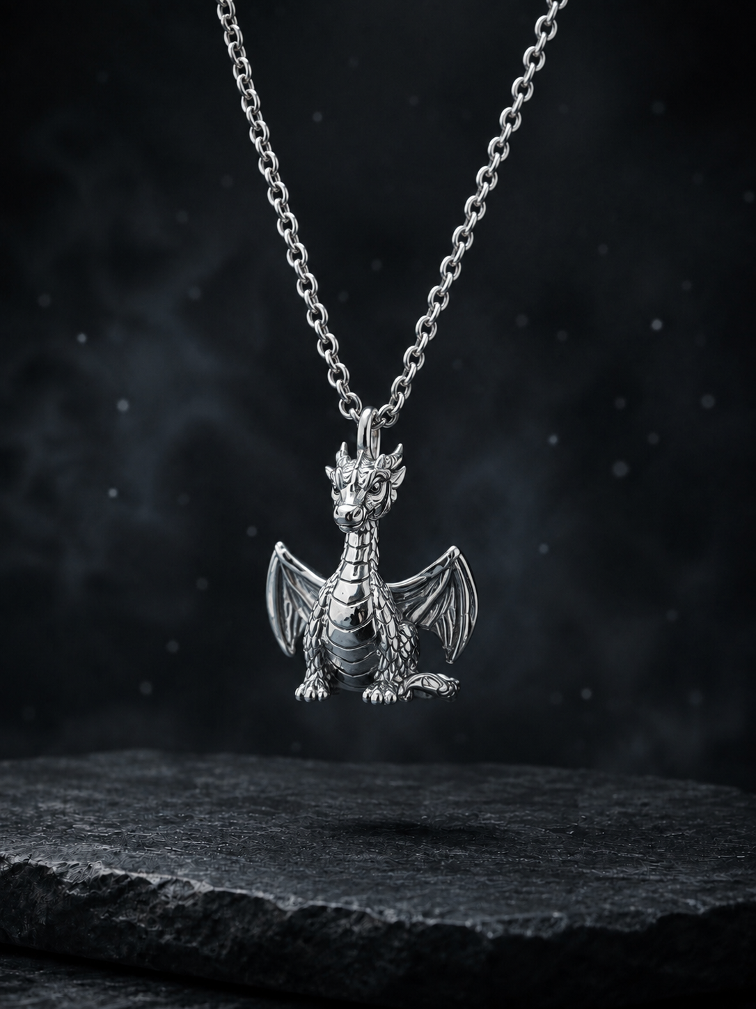 Liam's Dragon Wood Figure Necklace