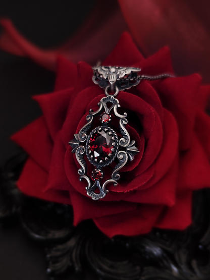 Rune Red Ruby Talisman Necklace