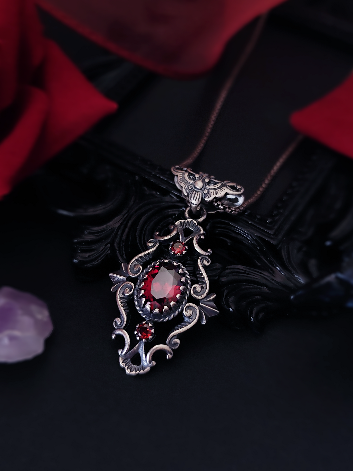 Rune Red Ruby Talisman Necklace