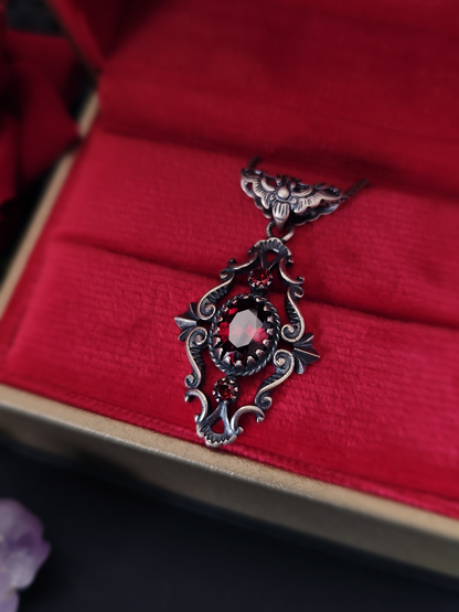 Rune Red Ruby Talisman Necklace