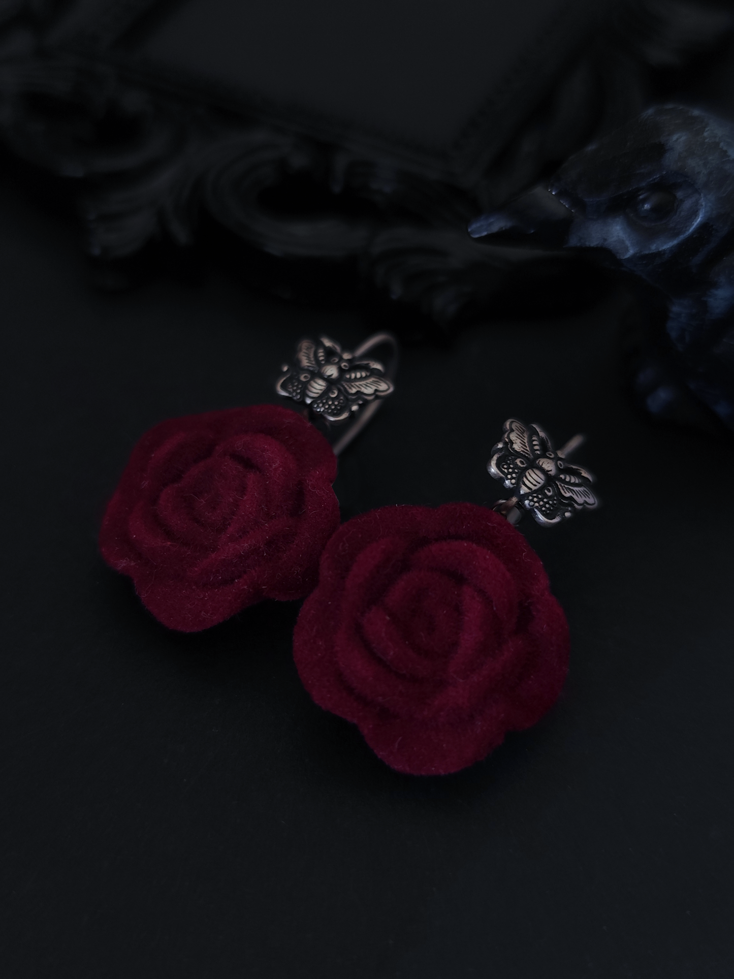 Rune Red Rose Earrings