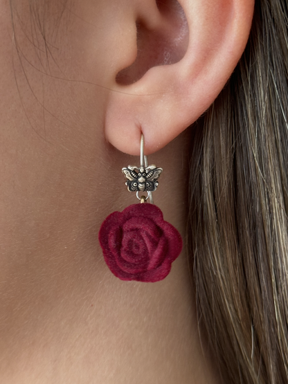 Rune Red Rose Earrings