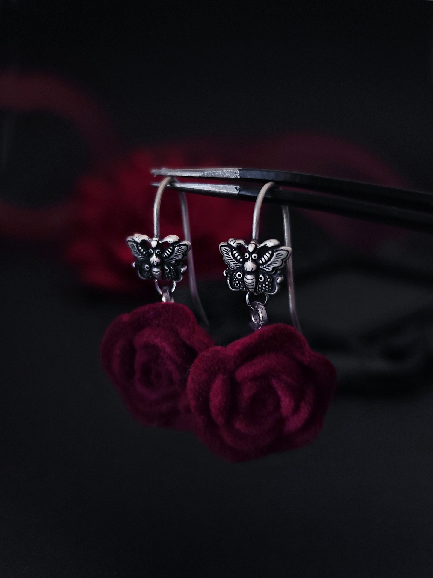 Rune Red Rose Earrings