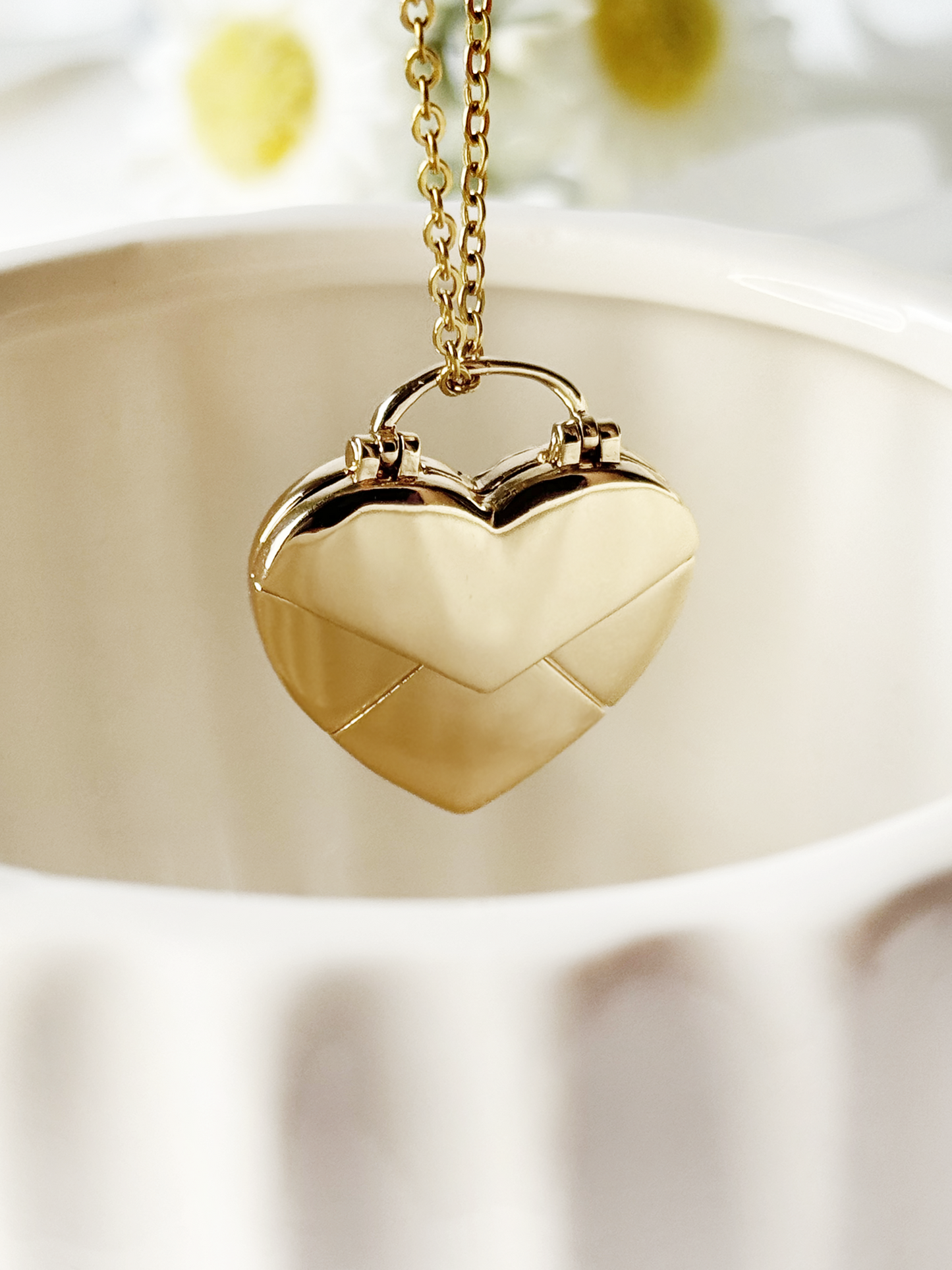 Envelope Heart Locket Necklace