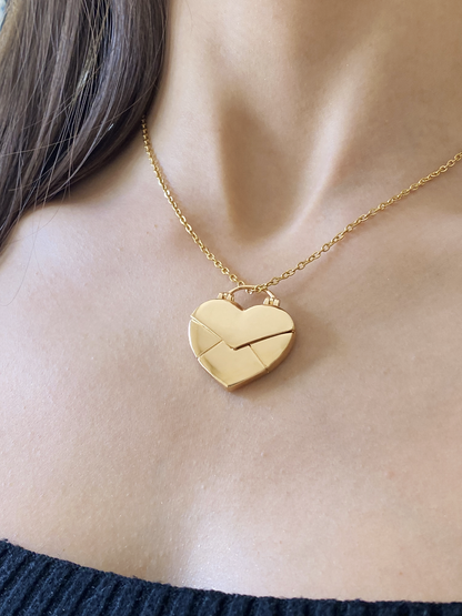 Envelope Heart Locket Necklace