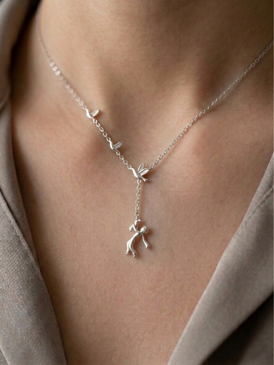 Flying in the Sky Lariat Necklace
