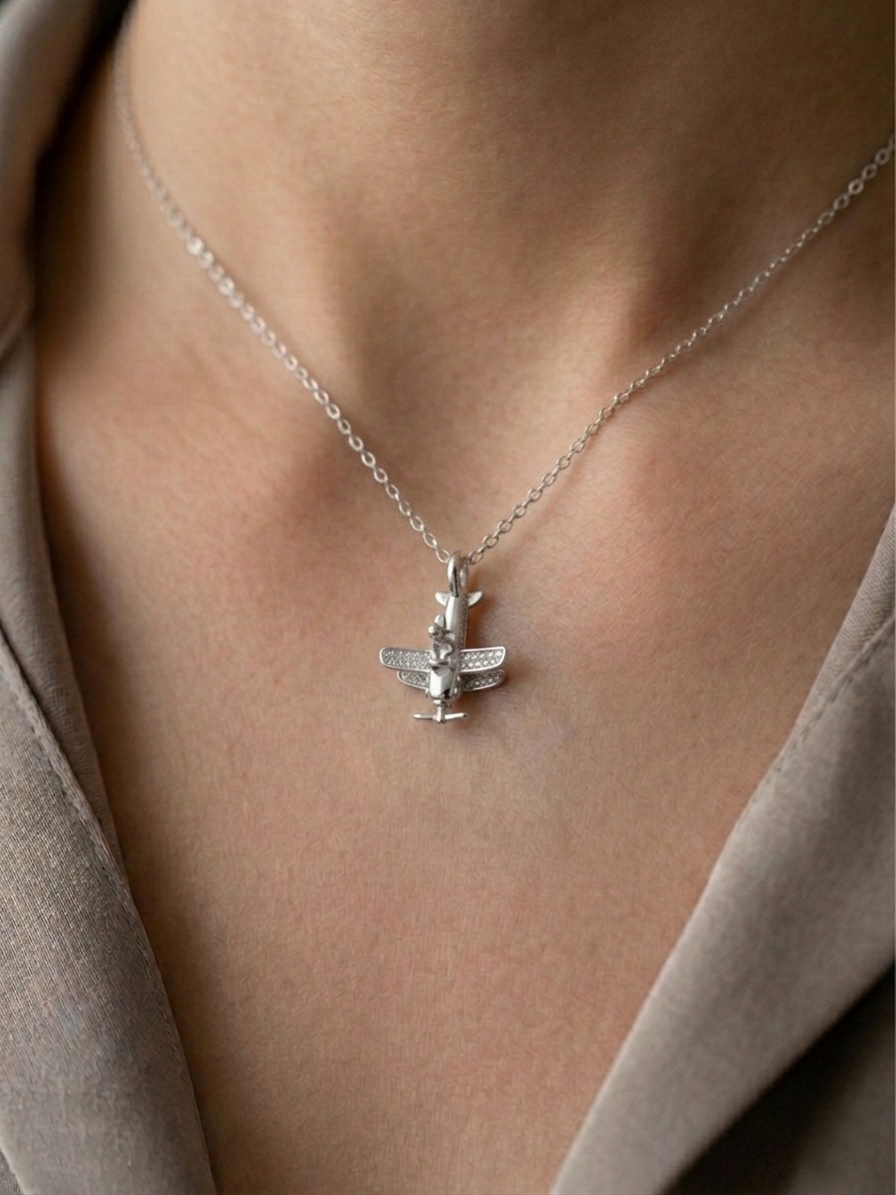The Little Prince Plane Spinning Necklace