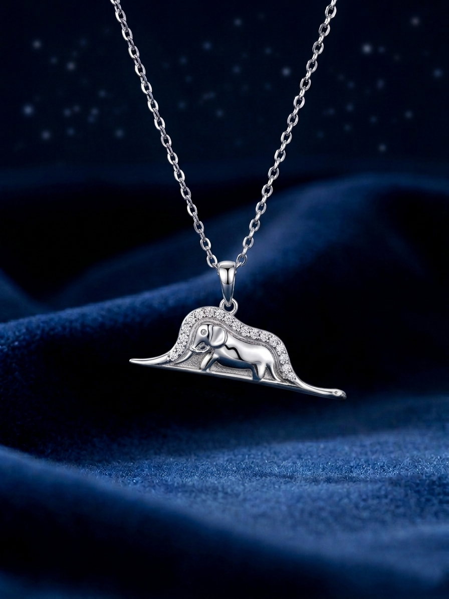 The Elephant in the Hat Necklace