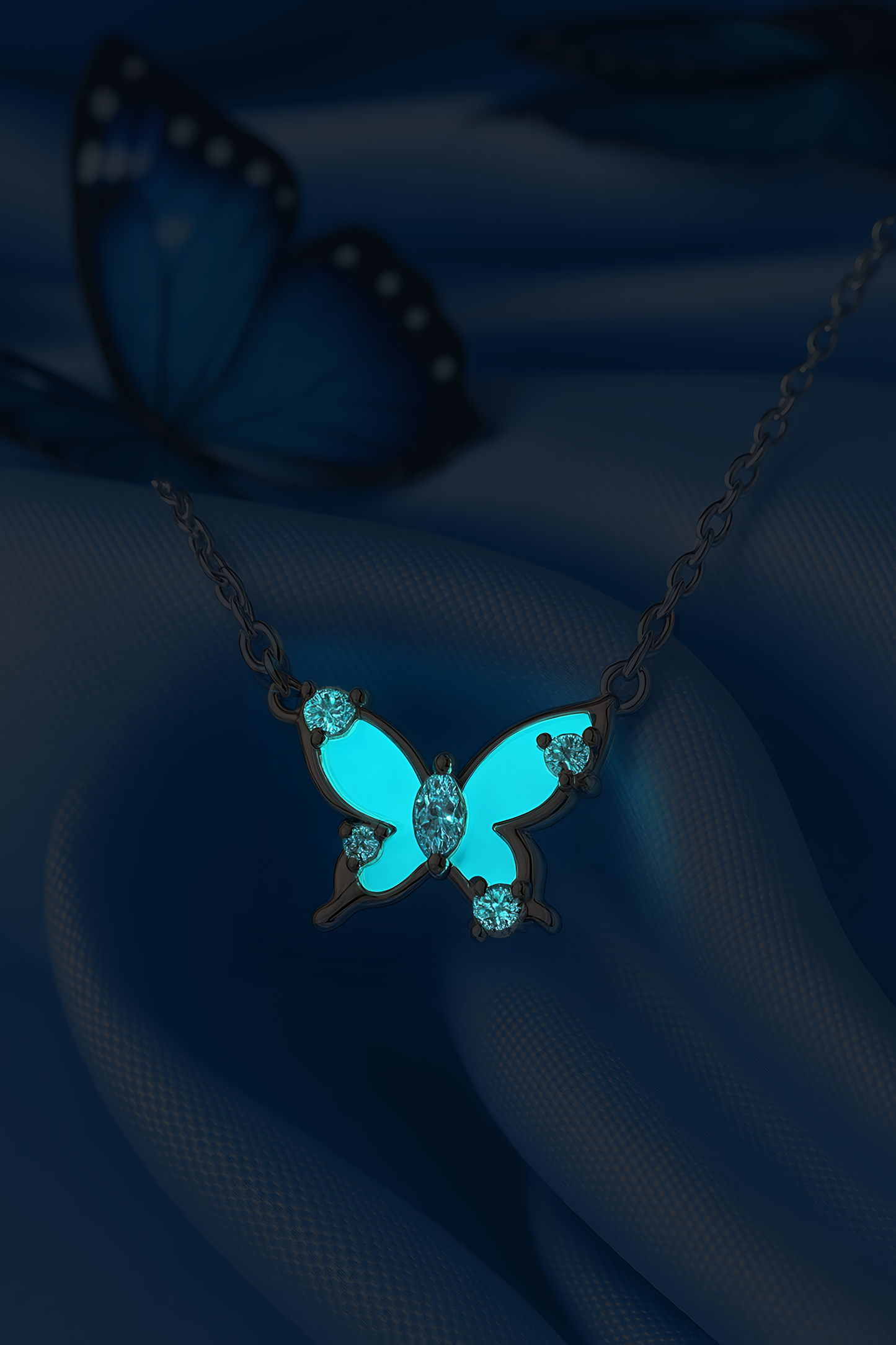 Donatella Glow in the Dark Butterfly Necklace